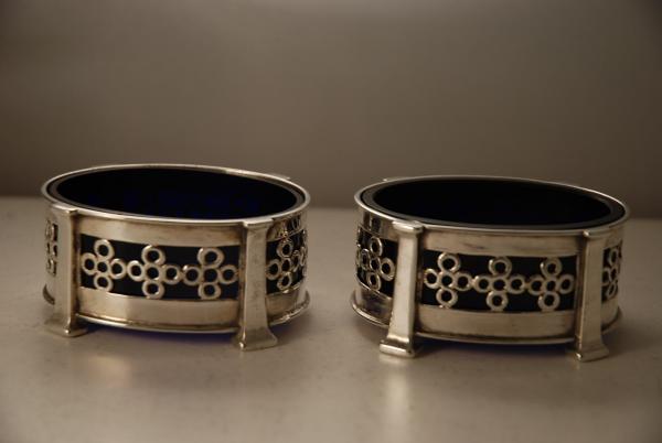 A Pair of Arts and Crafts Silver Salts by Omar Ramsden & Carr