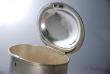 A Victorian Silver Plate Engine Turned Tea Caddy c1860