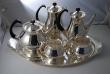 A Post War Silver Tea Set on Tray by Eric Clements