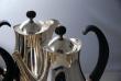 A Post War Silver Tea Set on Tray by Eric Clements
