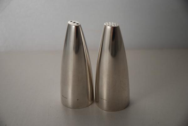 A pair of Georg Jensen Silver Pepper and Salt Shakers by Henning K�ppel