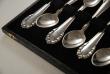 A Sterling Cutlery Set of Georg Jensen Silver Tea Spoons: Lily of the Valley