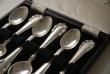 A Sterling Cutlery Set of Georg Jensen Silver Tea Spoons: Lily of the Valley