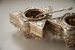 A Pair of Renaissance style Antique Silver Plate Salts