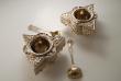 A Pair of Renaissance style Antique Silver Plate Salts