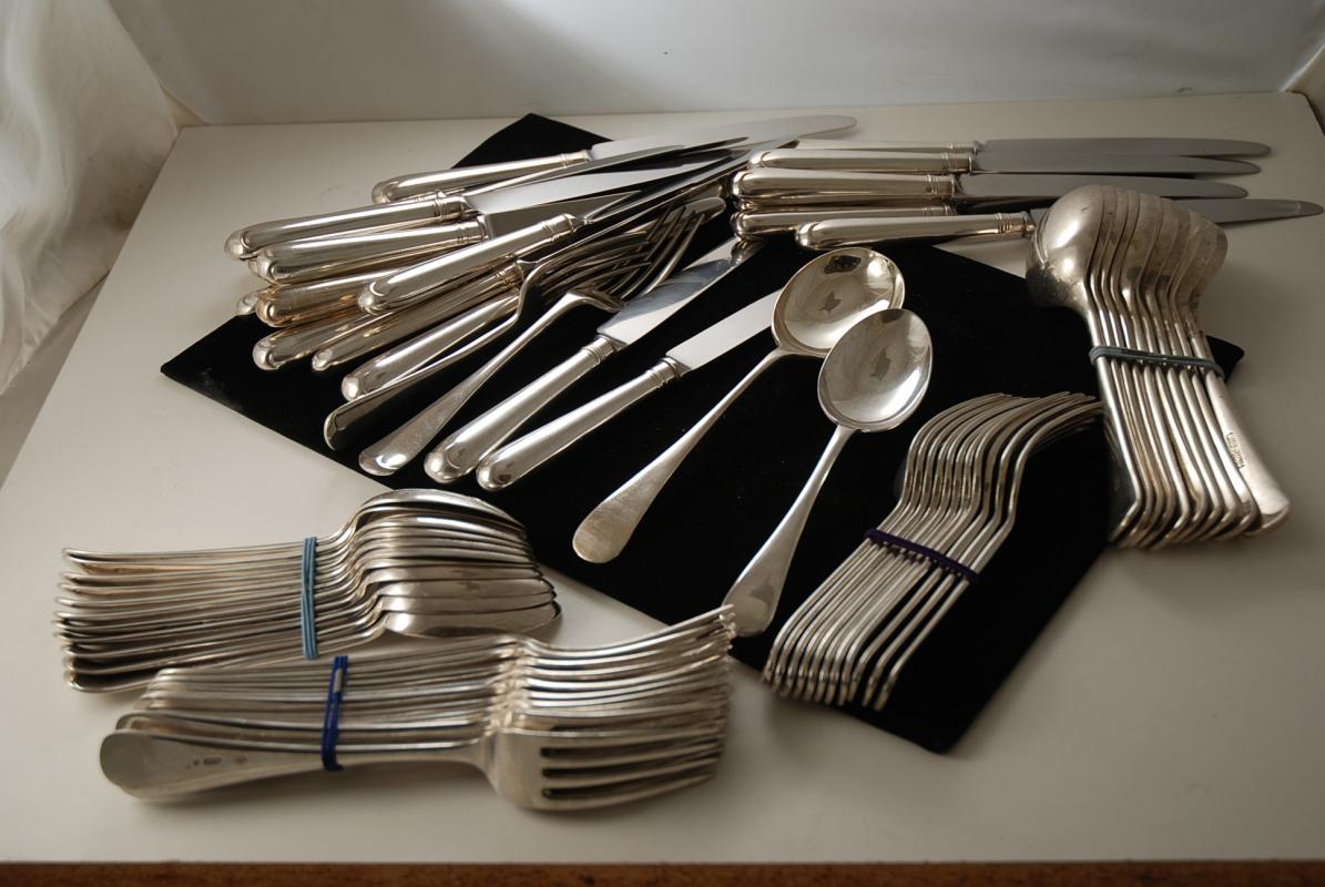 How do you find the value of silver-plated flatware?