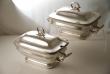 A pair of Old Sheffield Plate Sauce Tureens with the Walpole crest