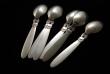 A Georg Jensen Silver Set of Cactus Pattern Coffee Spoons