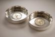 A Pair of Post War Silver Wine Coasters by Garrard and Alex Styles