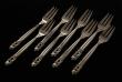 A Set of Eight Acorn Pattern Georg Jensen Silver Cake Forks