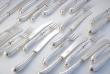 A SET OF VICTORIAN SILVER DESERT KNIVES AND FORKS FOR 12