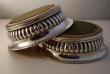 A rare pair of Regency Old Sheffield Plate wine coasters