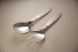 A Set of Silverware Salad Servers by Georg Jensen silver in the Cactus Pattern