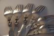 A Cutlery Set of 6 Georg Jensen Silver Dinner Forks in the Cactus Pattern
