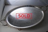 A Victorian Silver Plate Tray with feet, circa 1870