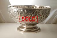 A Large Victorian Silver Rose Bowl