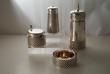 A Post War Silver Cruet Set by Anthony Elson for Garrards