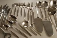 88pc Georg Jensen Sterling Silver Cutlery Set for 6 in Cypress Pattern